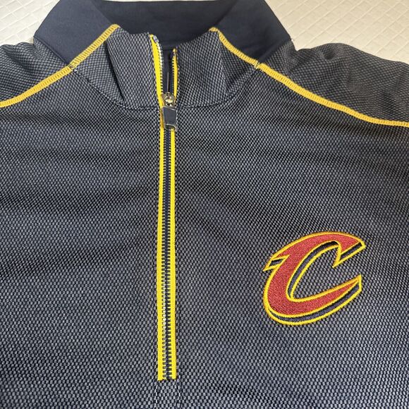 Cleveland Cavaliers Blue NBA Antigua 1/4 Zip Long Sleeve Pullover Men’s Large - Picture 2 of 11